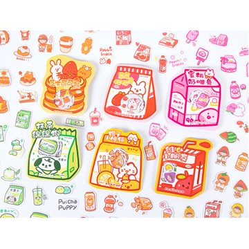 🍋檸檬青🍋清倉現貨超可愛卡通兔販零食屋系列貼紙6款40枚入DIY手撕貼紙手帳裝飾素材