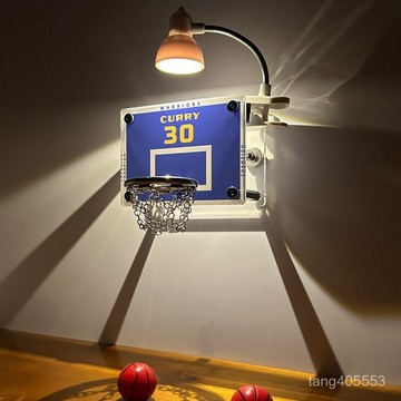 台灣熱賣籃球擺件NBA週邊球星迷你籃球架框小夜燈創意生日禮物送男生朋友0626 QORQ