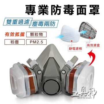 工具神 防毒面具 防塵面罩 防毒口罩 防毒面罩 噴漆口罩 濾毒罐 面罩 護目鏡 6200款 噴漆 鑽孔 粉塵