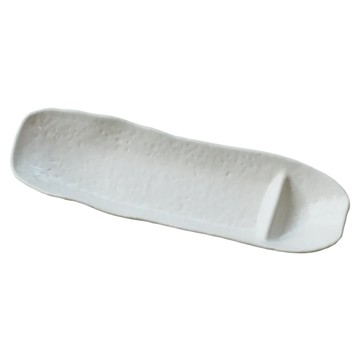 佐和陶瓷 附格長皿 日本製 長33.5cm 寬10.5cm 高2.8cm  白石目  1個