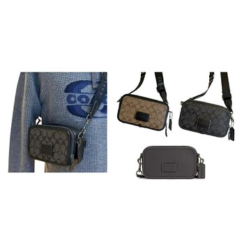 ~雪黛屋~COACH 方包小容量外出休閒國際正版保證進口防水防刮皮革附品卡購證塵套提袋等10-15日C1091