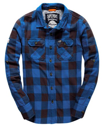 Superdry Men's Men's Flanagan Forest Shirt Blue / Forest Blue Check - Size: Xxl