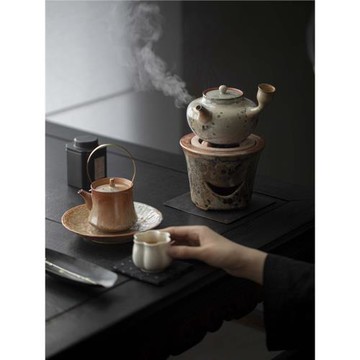 手工粗陶風爐煮茶套裝日式復古圍爐家用炭爐整套炭火爐煮茶爐