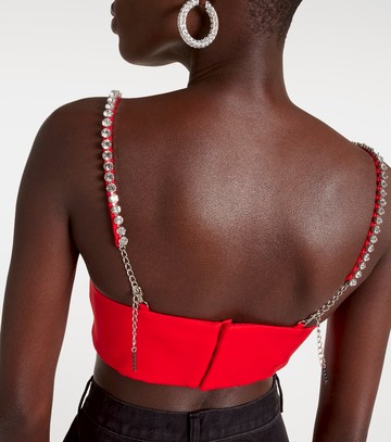 Area Embellished wool crop top