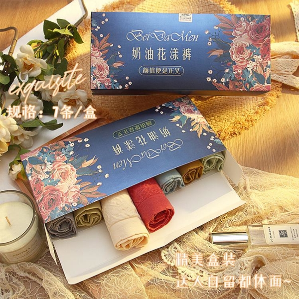 内裤 奶油花漾內褲女冰淇淋色系舒適透氣盒裝三角褲女 半屋