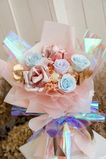 永生花束/鈔票花束/不凋花花束/有錢花/錢花束/生日花束/生日禮物