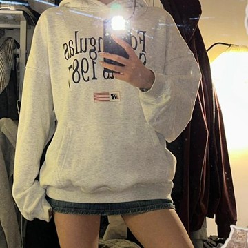 TGNS 純棉連帽衛衣 連帽t 薄衛衣 長袖上衣 oversize 連帽t 潮流衣服 ins風 刷毛 英文印花 秋冬上衣