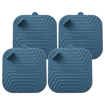 排水孔 防臭蓋方形 款式隨機 15 x 15cm 4個  霧霾藍  1組