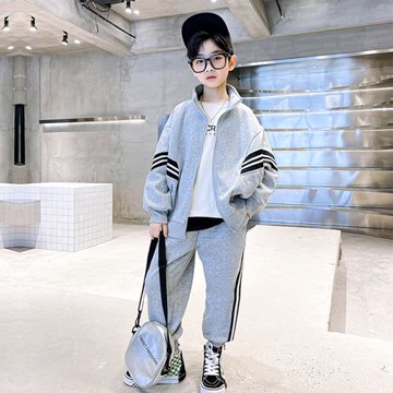 GILE童裝男童春裝套裝春秋兒童帥氣男孩洋氣衛衣兩件套時髦潮