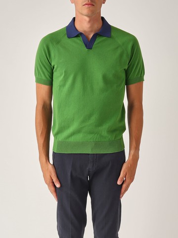 Gran Sasso Polo Skipper M/c Collo Contrasto Con Balza Polo