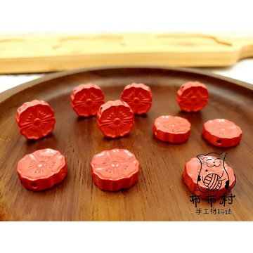 花朵款硃砂串珠 散珠 穿搭手鍊配件 文藝飾品配件 文玩小物