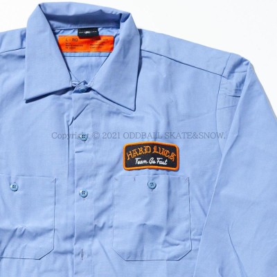 HARD LUCK POOL SERVICE L/S WORK SHIRT blue ハードラック フランネル