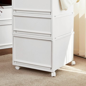 Fits 45面寬單層抽屜收納箱-高30CM-3入-多色可選 典雅白