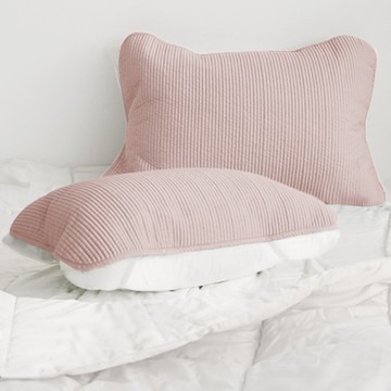 Hwirik 快換純棉鬆緊帶枕頭套  40 x 60cm  2個  粉紅色