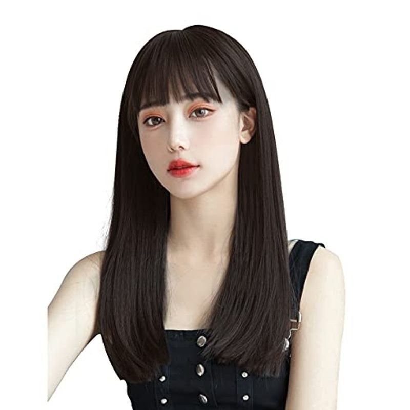 Hawkko ウイッグ フルウィッグ ロング セミロング ミディアム ストレート かつら レディーズ カツラ wig ぱっつん前髪 女装 ウ 通販  LINEポイント最大0.5%GET LINEショッピング