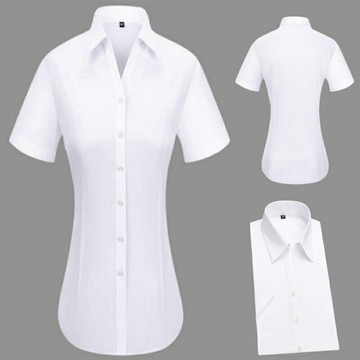 現貨+預購 女短袖襯衫高級白襯衫西裝外套休閒女上衣-通勤風三粒單排扣女裝74lb61【獨家進口】【米蘭精品】