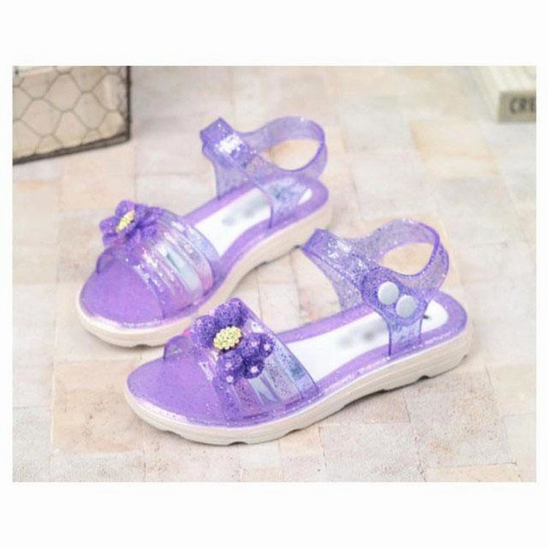 全日本送料無料 ラバーサンダル キッズ プリンセス 女の子 お姫様 パープル 紫 15cm 専用⭐︎サンダル 18.0 ストラップ 紫 パープル リボン