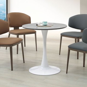 Boden-桑席2.3尺岩板圓型餐桌/小圓桌/休閒桌/商業洽談桌/商務桌-70x70x73cm