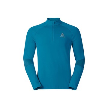 ├登山樂┤瑞士 ODLO 男半門襟立領彈性腋側透氣-寶藍 # 61226222300