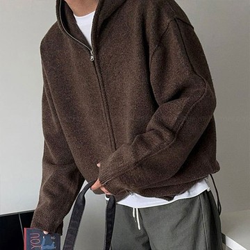 正韓日常奢華保暖堅固羊絨連帽針織外套 5色 YUPPIE 預購商品 1110