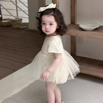 現B.Galakoko夏季嬰童女寶紗紗公主裙風百日周歲宴外出可愛爬服