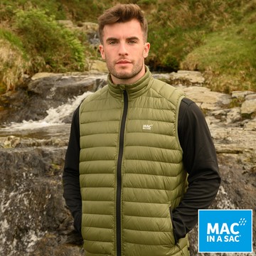 【MAC IN A SAC 英國】男款輕暖袋著走羽絨背心(MNS120卡其綠)