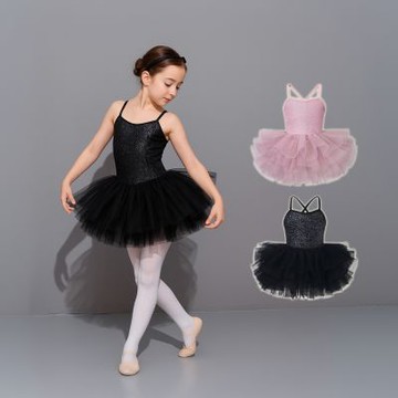 灑銀星光細肩吊帶芭蕾舞衣 小童 女童 童裝 兒童 澎澎裙 紗裙 舞裙 跳舞 舞蹈班 表演 橘魔法 現貨【BB8977】