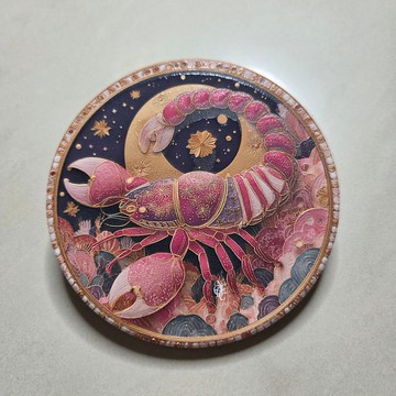 天蠍座 晶雕陶瓷吸水杯墊