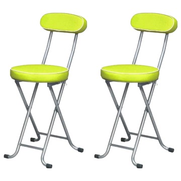 C&B 新巧易收靠背軟座折合椅  五色可選  輕松折疊  約5cm加厚舒適軟墊  粉綠色  2個