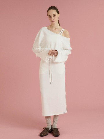 Soft sweat pencil skirt _white