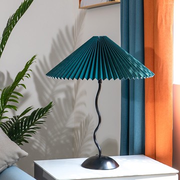 復古百褶臺燈北歐創意家用客廳書房臥室床頭燈日式現代簡約床柜燈