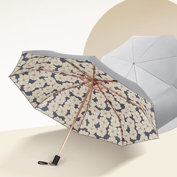 折疊傘 復古雙層太陽傘女超強防曬防紫外線折疊晴雨兩用黑膠遮陽傘upf50