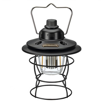 RONEVER 充電式復古露營燈 露營燈 + 說明書 + 充電線 140 x 140 x 215mm 302g  黑色  1盒