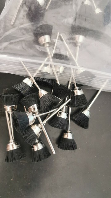 黑色帶柄毛刷拋光輪碗型2.35mm柄碗刷拋光刷磨頭清潔刷橄欖核核桃