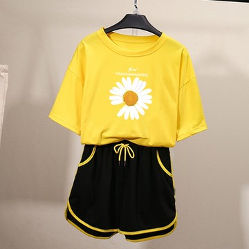 [韓國K.W.] 英倫序曲休閒運動套裝(涼感/小香風/二件套/輕薄/短袖)