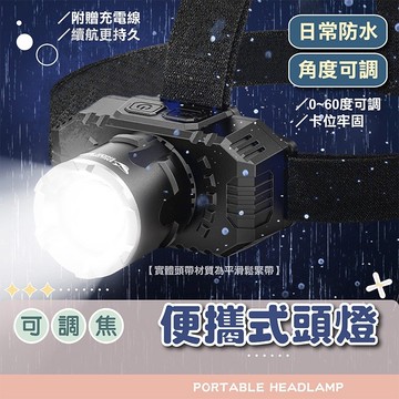 頭燈【電子發票＋免運費】輕便型 迷你LED頭燈 工作頭燈 廣角 聚焦 露營燈 照明燈 登山 強光頭燈 USB充電 野營用