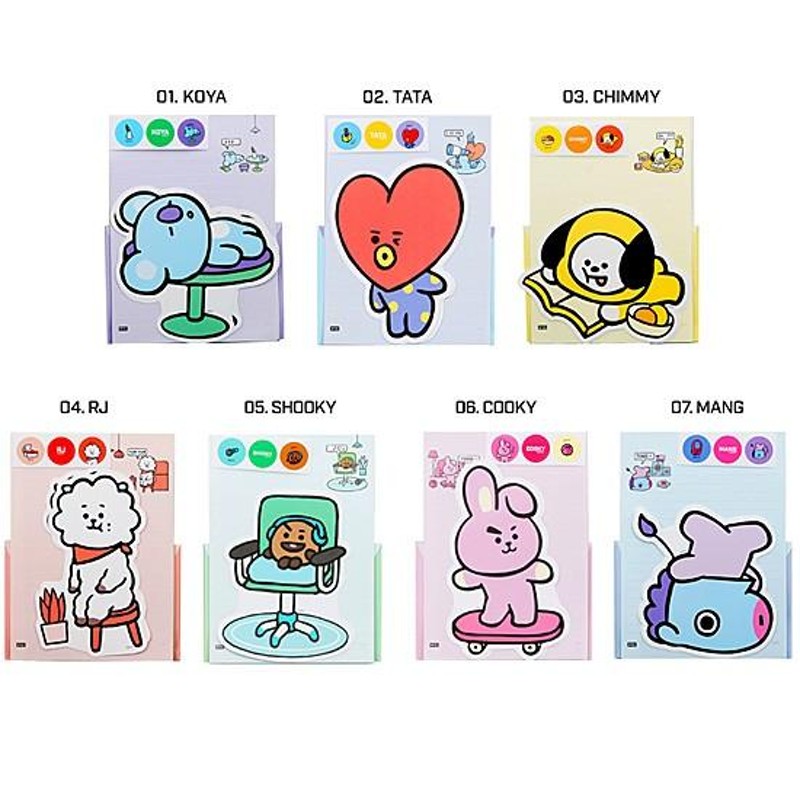 BT21 キャラクター形便箋 レターセット 1弾 [韓国文具][文房具][手紙 ...