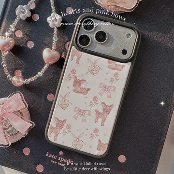 Twinko💗[CA2373]花天使鹿鹿&玫瑰花園款/碳纖維防摔殼/磁吸殼/Iphone17 16 15Pro