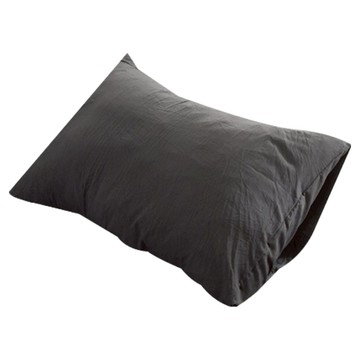 德利生活 日暮暖色素色枕頭套 深灰色 親膚透氣 簡約  1入  48 x 74cm