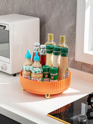 廚房置物架可旋轉收納盒調味料架多功能家用整理神器調味品瓶罐子