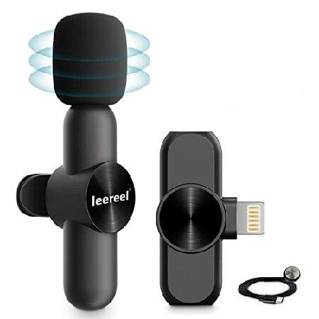 Wireless Lavalier Microphone for iPhone iPad, Leereel Plug-Play Wireless Lapel Mic for Recording TikTok Live Stream Level Noise Reduction,