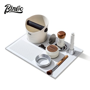 BINCOO 多功能壓粉墊 咖啡器具套裝 咖啡壓粉錘墊 吧臺墊 咖啡機手柄防滑矽膠墊 51MM/58MM