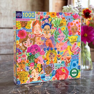 eeBoo 1000片拼圖- 女神與她的寵物們 Goddesses and Pets