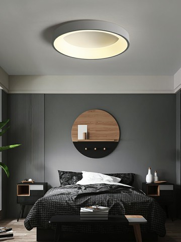 臥室燈現代簡約圓形吸頂燈房間燈北歐極簡燈具年新款主臥燈