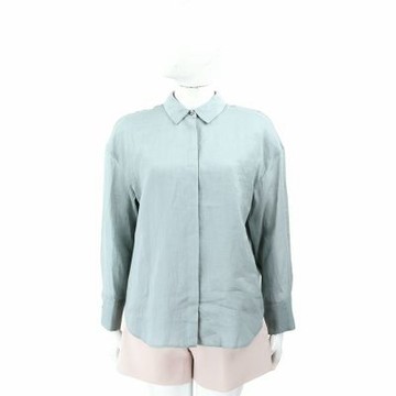 MAX MARA-’S Max Mara Abbraccio 100%透氣苧麻 淺綠長袖襯衫 上衣(女款)