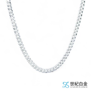 【世紀白金】 Pt950 鉑金古巴扁鍊 男士項鍊 鉑金精品首飾