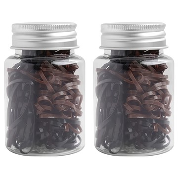 gloss&glow 方便保管橡皮筋髮圈 200條 2罐  黑色+咖啡色