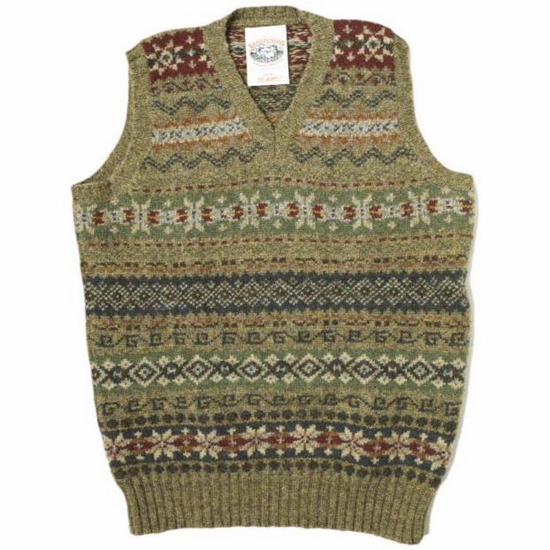 JAMIESON'S × BEAMS PLUS FAIRISLE VEST BR - トップス