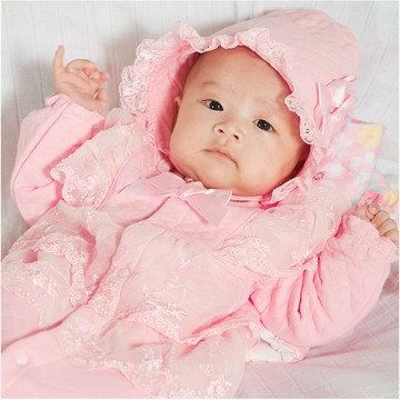 新生兒連身衣 空氣棉蕾絲睡袋 附帽子兩用睡衣 睡袋 居家服 92039