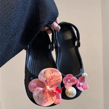 芭蕾洞洞鞋2026新款一腳蹬鏤空女拖鞋夏海邊沙灘洞洞女鞋外穿批發